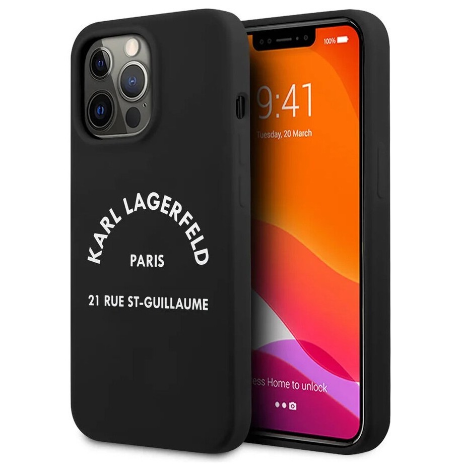 

Чехол Karl Lagerfeld Liquid silicone RSG logo Hard для iPhone 13 Pro Max Черный, Liquid silicone RSG logo Hard