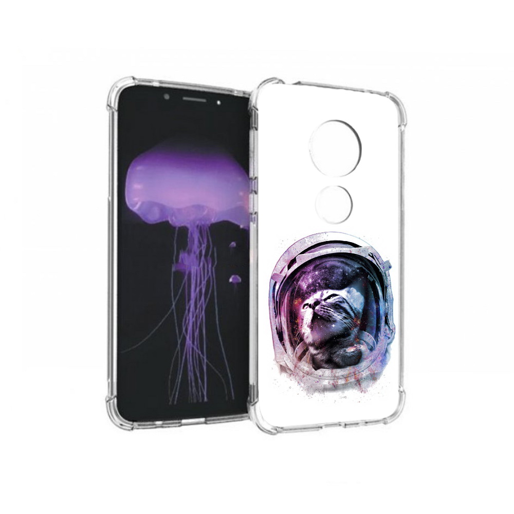 

Чехол MyPads Tocco для Motorola Moto G7 кот в шлеме (PT123662.354.396), Прозрачный, Tocco