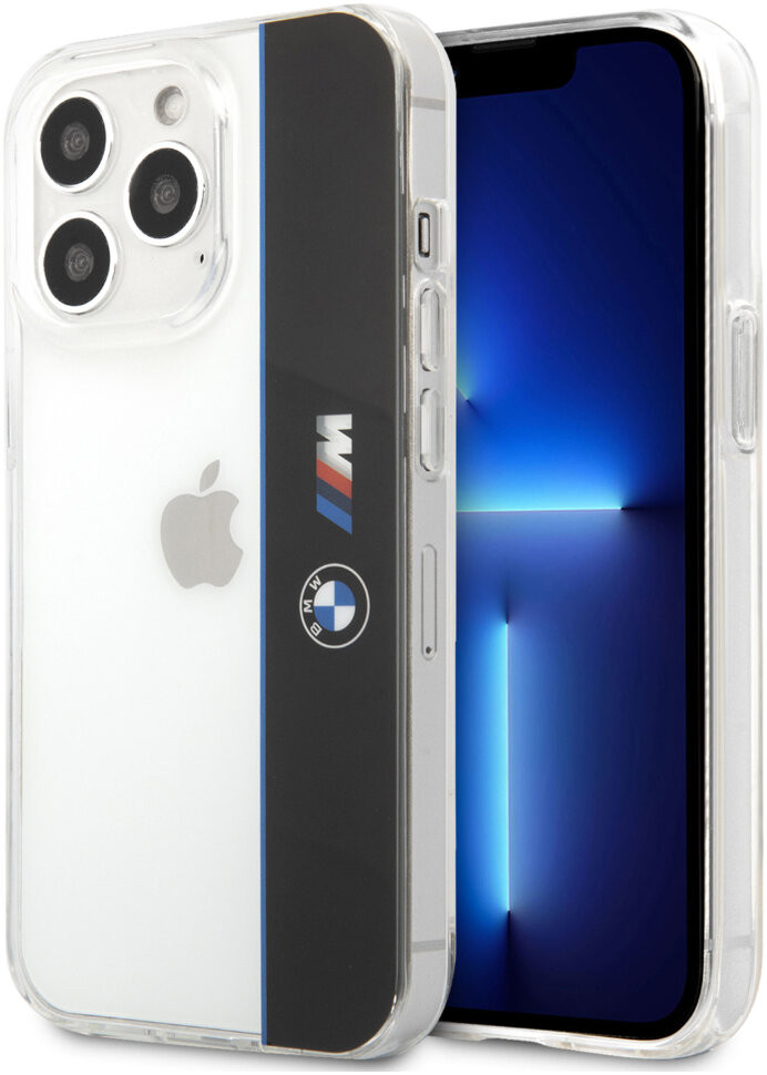 фото Чехол cg mobile bmw m-collection pc/tpu vertical logo iphone 13 pro прозрачный/черный