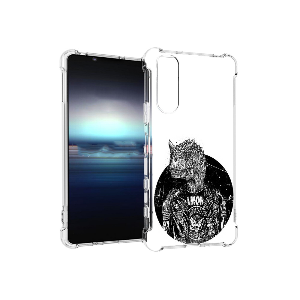 

Чехол MyPads Tocco для Sony Xperia 5 динозавр в куртке (PT154834.228.328), Прозрачный, Tocco