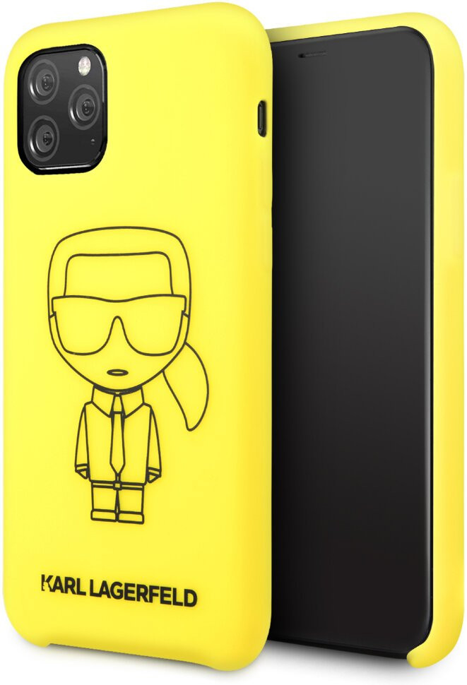 

CG Mobile Karl Lagerfeld Liquid silicone Ikonik outlines iPhone 11 Pro Max Желтый/Черный, Liquid silicone Ikonik outlines Hard