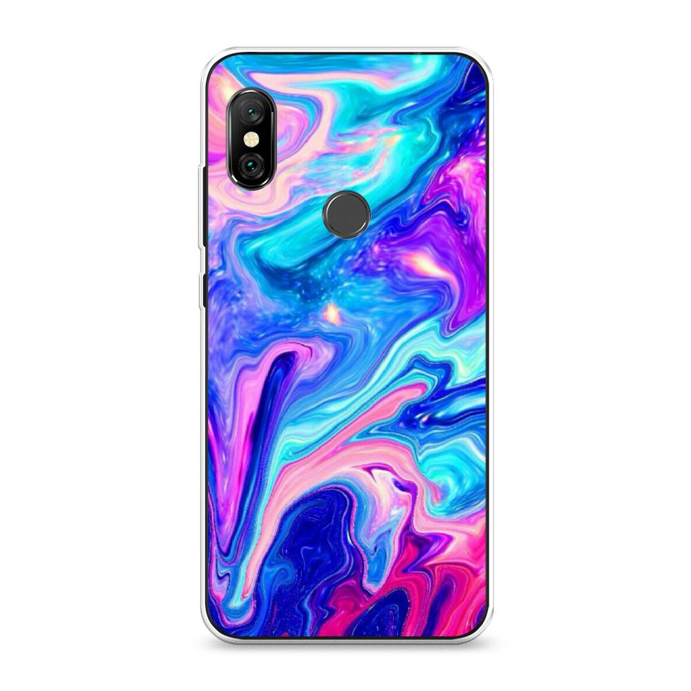 фото Силиконовый чехол "потеки краски" на xiaomi redmi note 6 pro awog