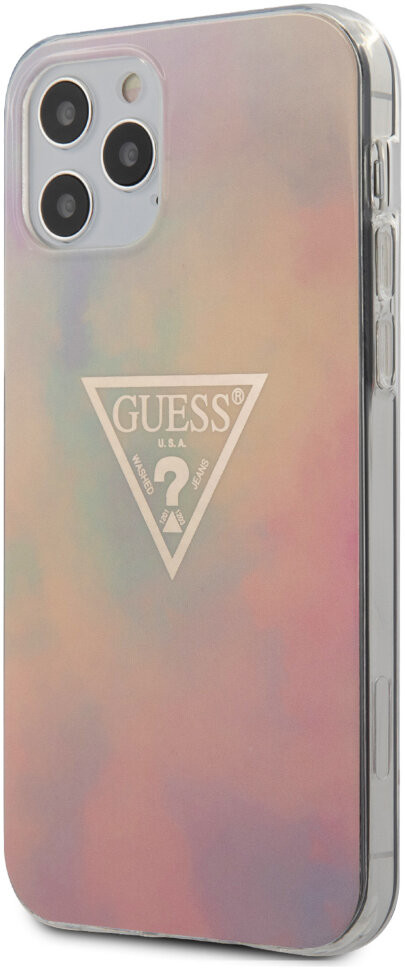 фото Чехол cg mobile guess pc/tpu tie dye hard для iphone 12 pro max розовый