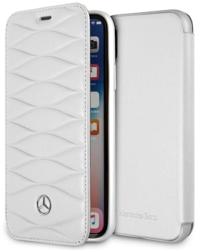 фото Чехол-книжка cg mobile mercedes new pattern iii booktype leather для iphone x/xs белый