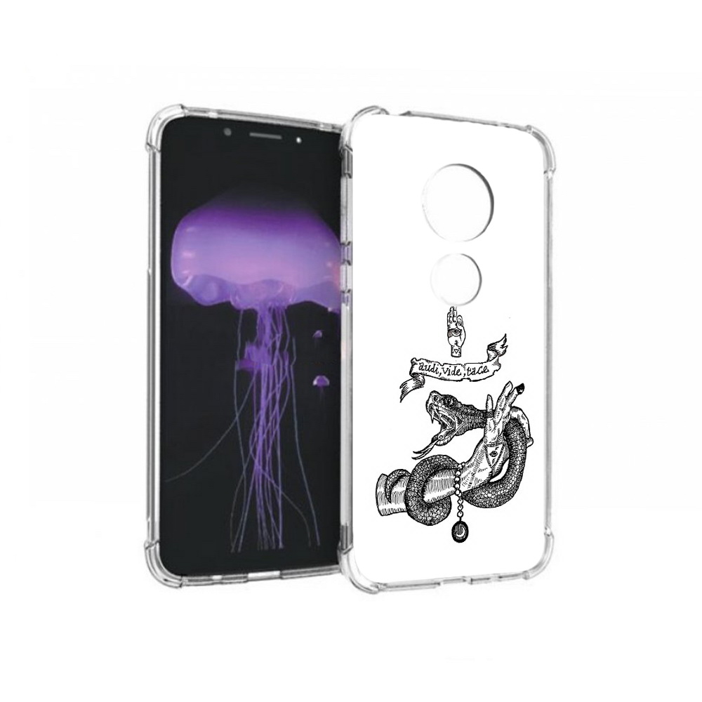 

Чехол MyPads Tocco для Motorola Moto G7 змея на руке рисунок (PT123662.354.366), Прозрачный, Tocco
