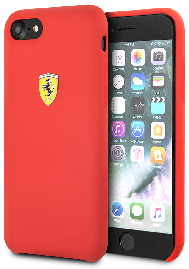 фото Чехол cg mobile ferrari on-track sf silicone case hard tpu для iphone 7/8/se 2020 красный