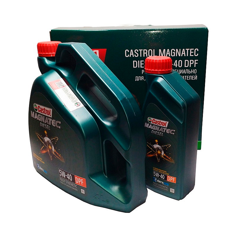 фото Моторное масло castrol magnatec diesel dpf 5w-40 синтетическое 4+1 л