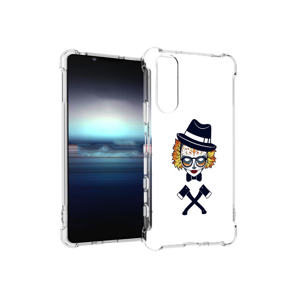 

Чехол MyPads Tocco для Sony Xperia 5 девушка в маске с топорами рисунок (PT154834.228.304), Прозрачный, Tocco