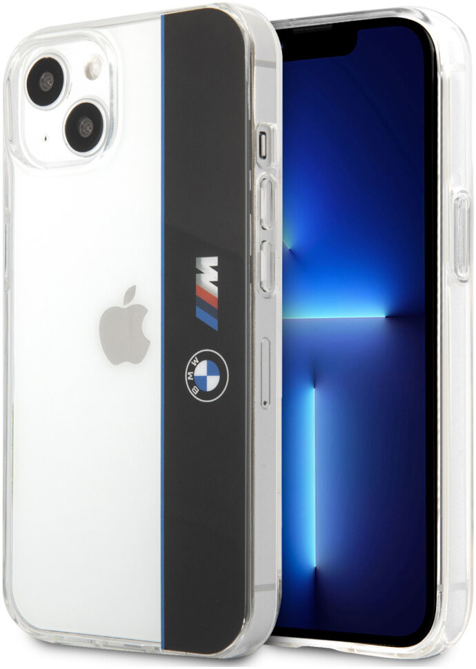 фото Чехол cg mobile bmw m-collection pc/tpu vertical logo hard для iphone 13 прозрачный/черный