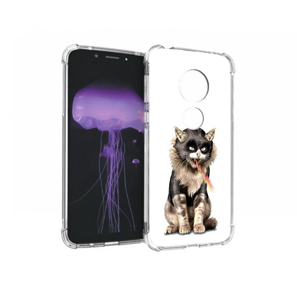 

Чехол MyPads Tocco для Motorola Moto G7 дьяволский кот (PT123662.354.341), Прозрачный, Tocco