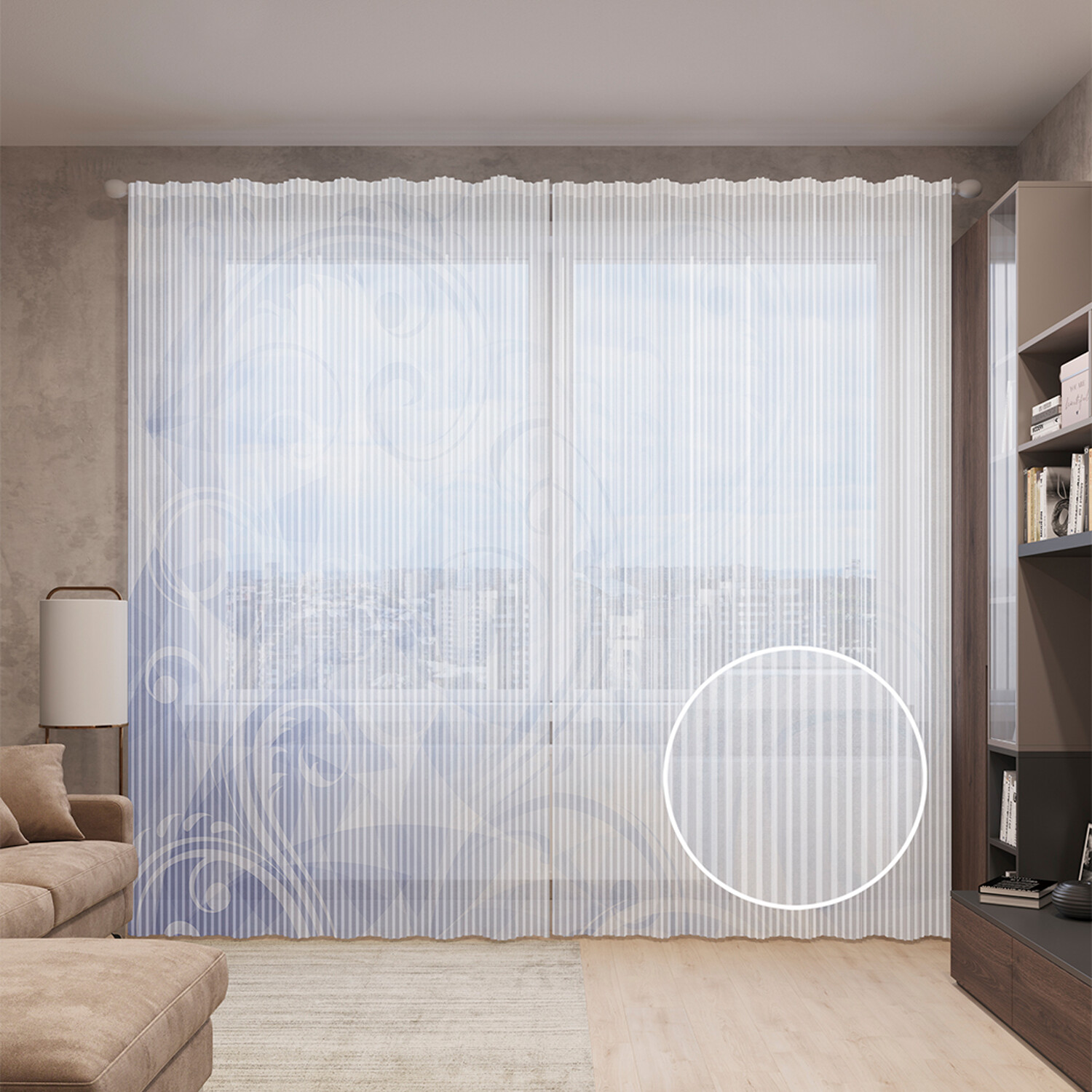 

Тюль вуаль на шторной ленте с принтом JoyArty "Легкое дуновение", 310х265 см, Легкое дуновение