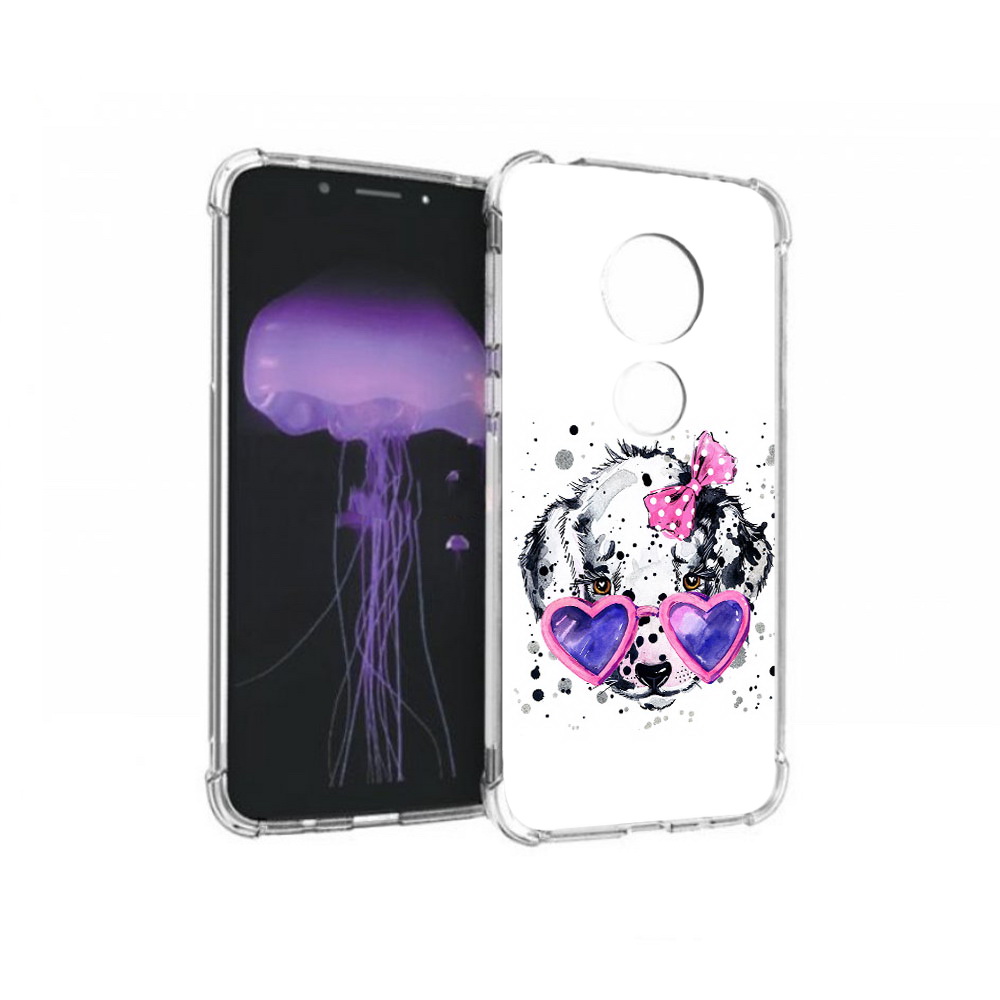 

Чехол MyPads Tocco для Motorola Moto G7 долматинец в очках (PT123662.354.337), Прозрачный, Tocco