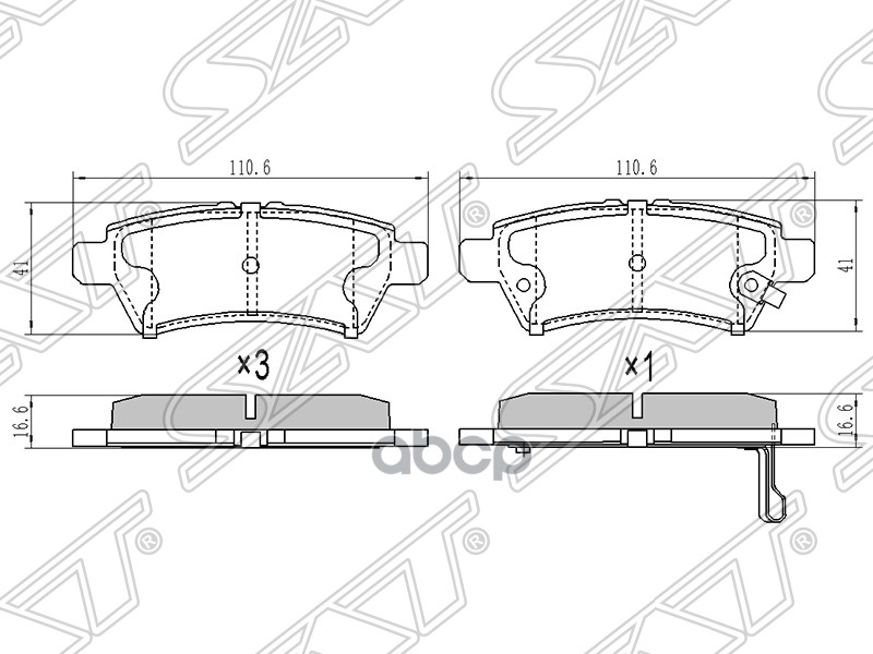 

Колодки Тормозные Зад Nissan Pathfinder 51 04- Sat арт. ST44060EA091