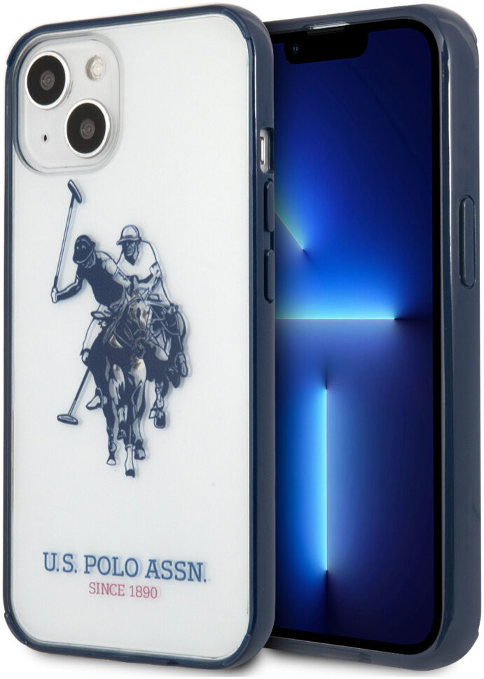 фото Чехол cg mobile u.s. polo assn. pc/tpu horse logo hard iphone 13 прозрачный/темно-синий