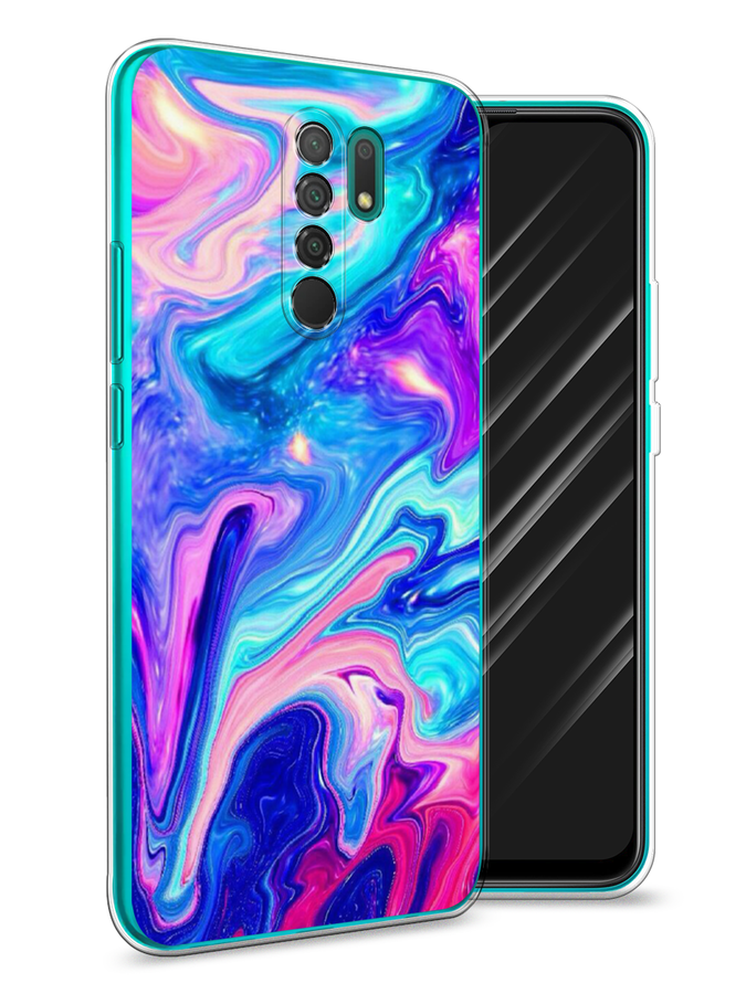 

Чехол Awog на Xiaomi Redmi 9 "Потеки краски", Разноцветный, 38350-10