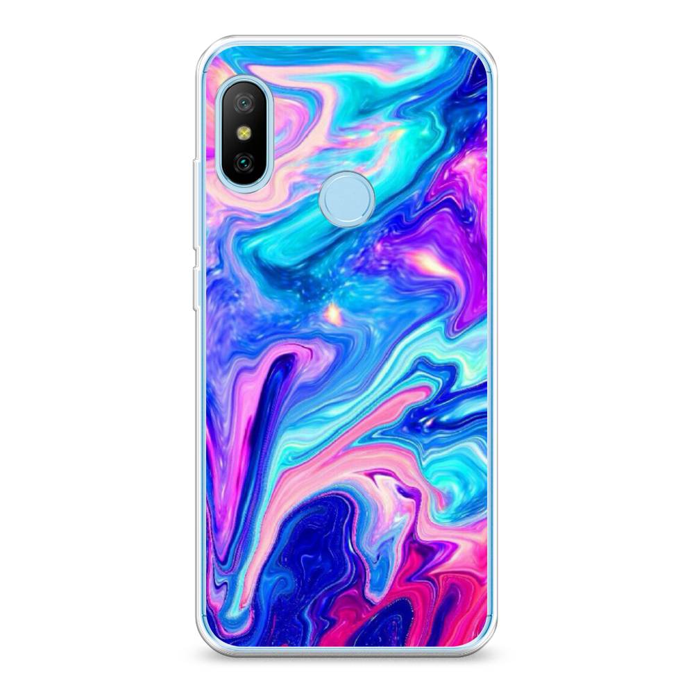 фото Силиконовый чехол "потеки краски" на xiaomi redmi 6 pro awog