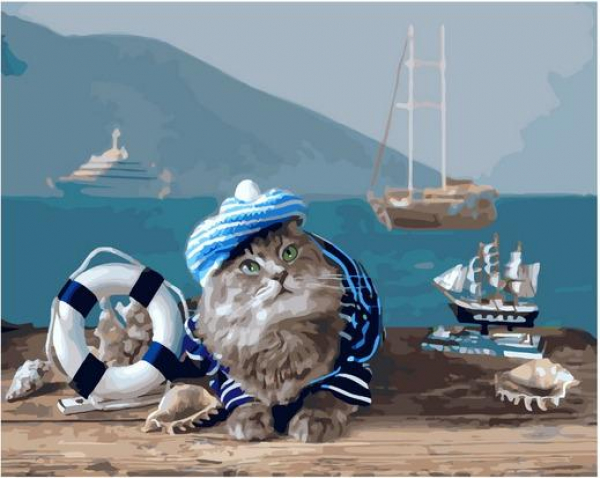 

Картина по номерам Paintboy «Котик-морячок» (холст на подрамнике, 40х50 см)