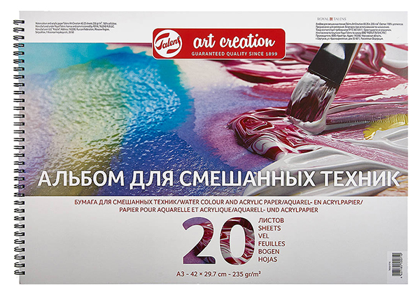 

Альбом Talens Art Creation для смешанных техник на спирали 29,7 х 42 см 20 л 235 г