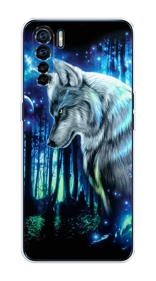 

Чехол на Oppo A91/Reno 3 "Сказочный волк", Синий;серебристый;черный, 254250-1