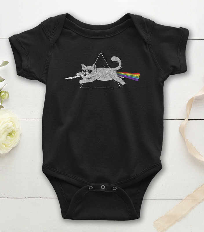 Боди детское WILD CHILD Pink Floyd с котом, цв.черный р.74 боди детское wild child pink floyd с котом цв р 56