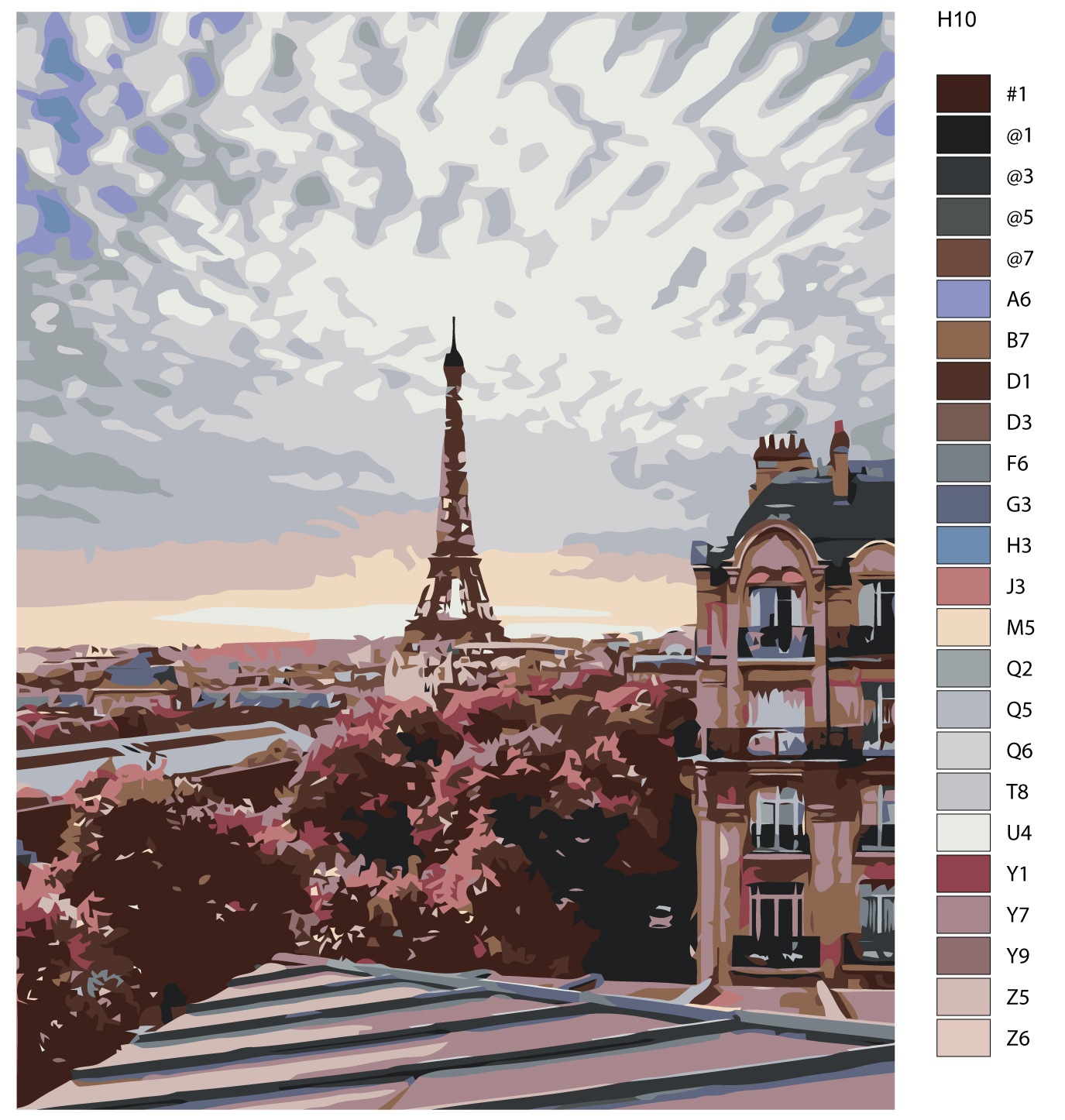 

Картина по номерам BRUSHES-PAINTS Н10, Париж. Эйфелева башня и цветущие деревья