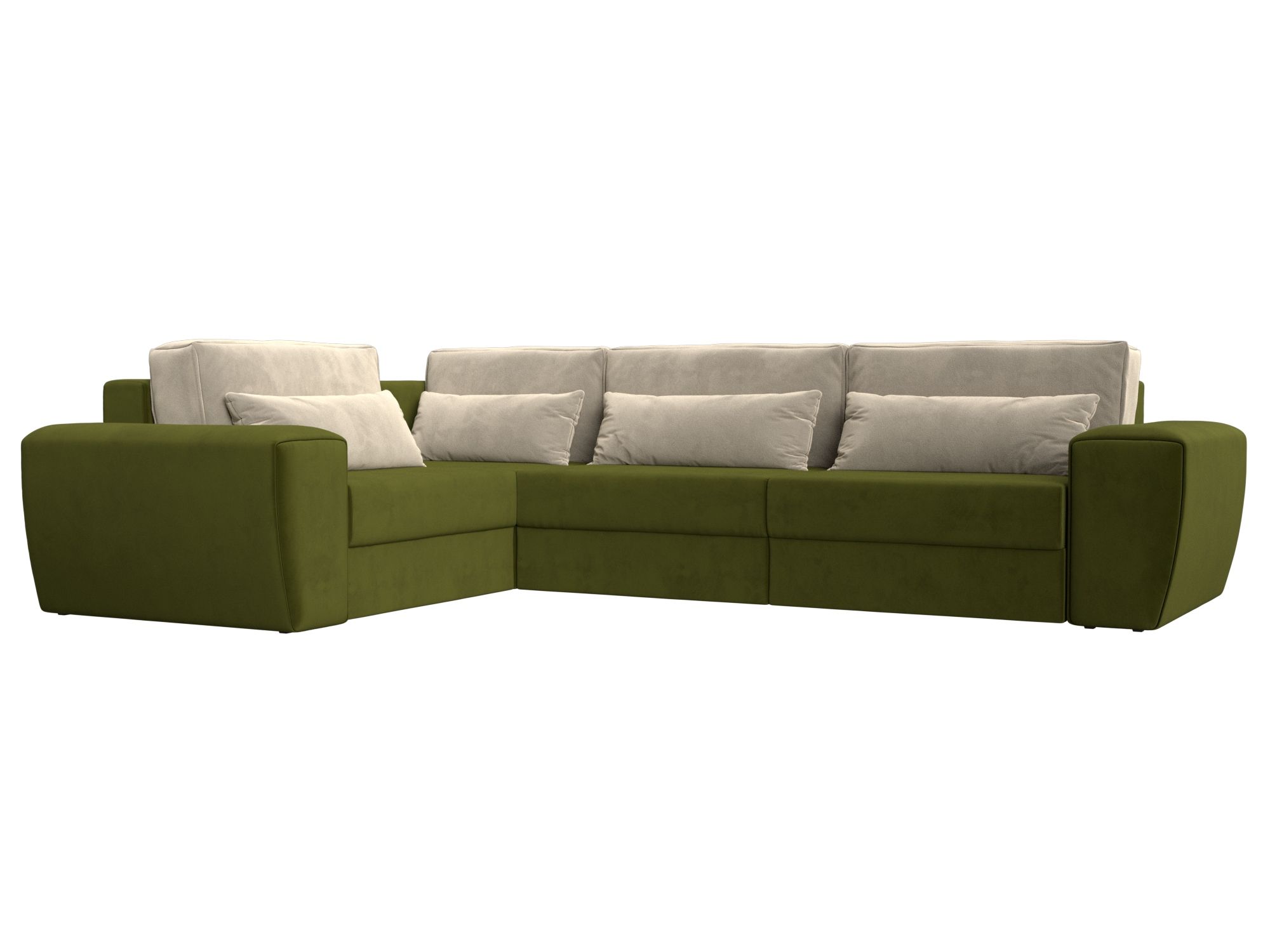 

Угловой диван Лига Диванов Лига-008 Long левый 340х242х94 см, зеленый\бежевый, Угловой диван Лига-008 Long левый