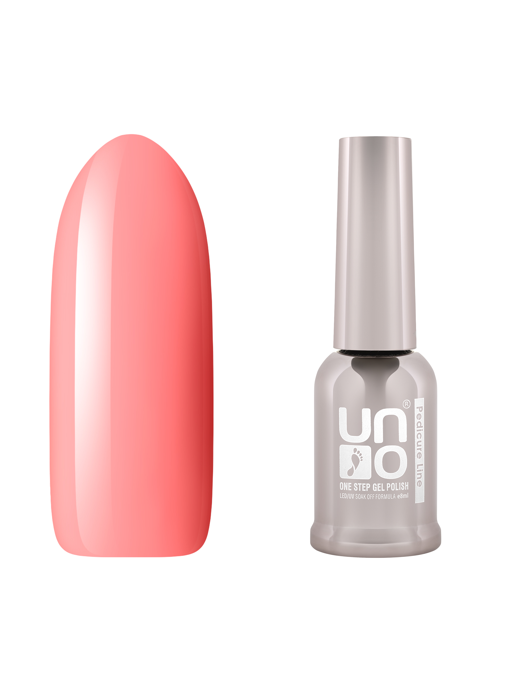 Гель лак для ногтей UNO для педикюра плотный стойкий светлый насыщенный розовый, 8 м