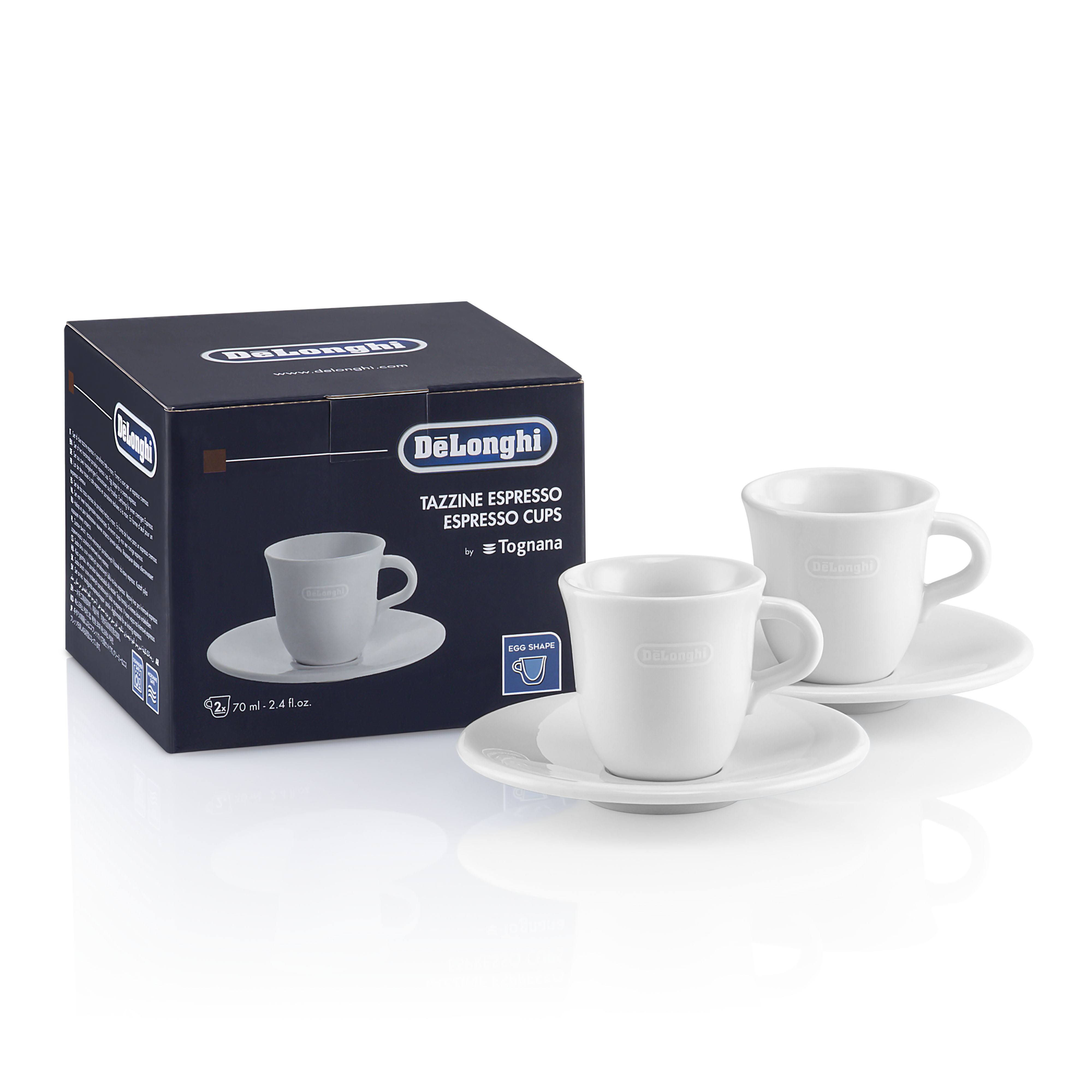 фото Набор чашек с блюдцем de'longhi dlsc308 espresso (2 шт.) delonghi