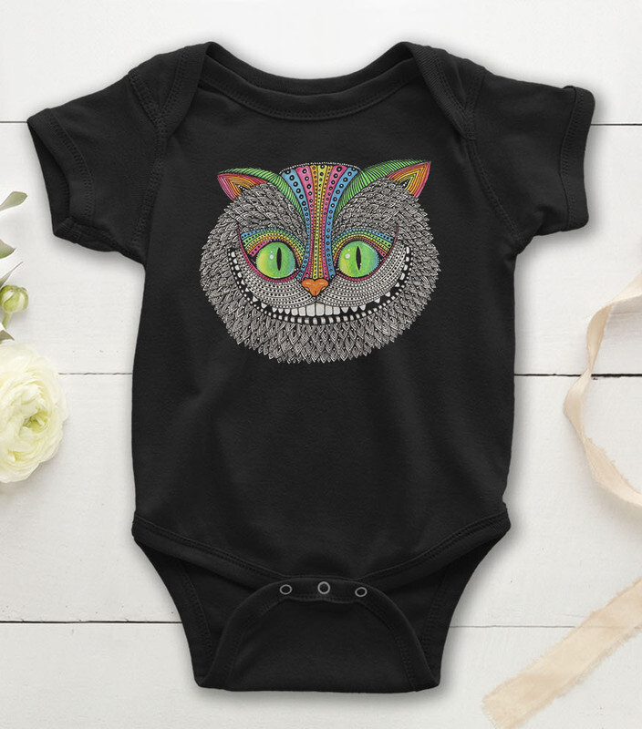

Боди детское WILD CHILD Чеширский кот, цв.черный р.80, Чеширский кот