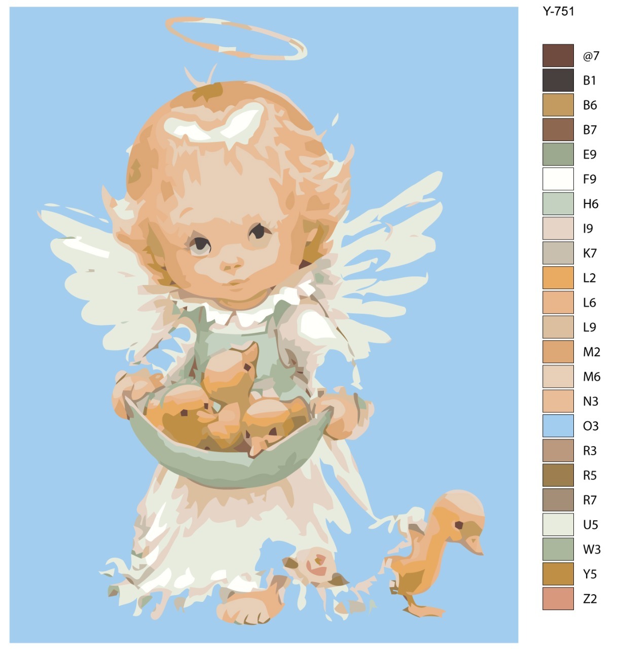 

Картина по номерам BRUSHES-PAINTS Y-751, Ангел и утята