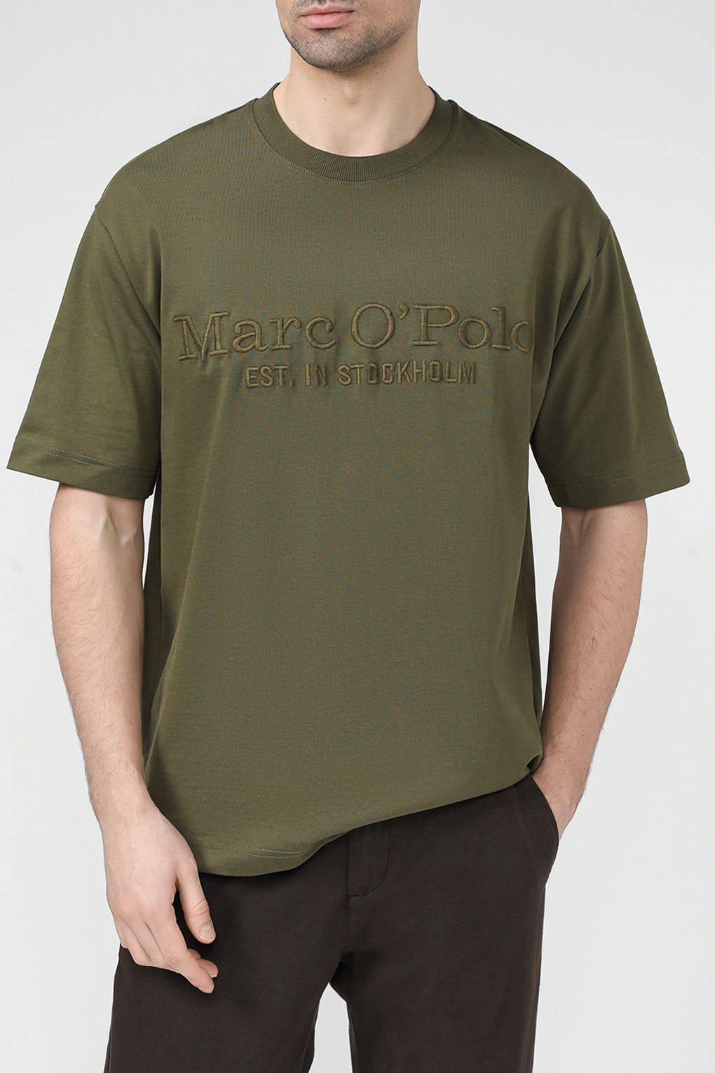

Футболка мужская Marc O'Polo 421208351572 зеленая L, Зеленый, 421208351572