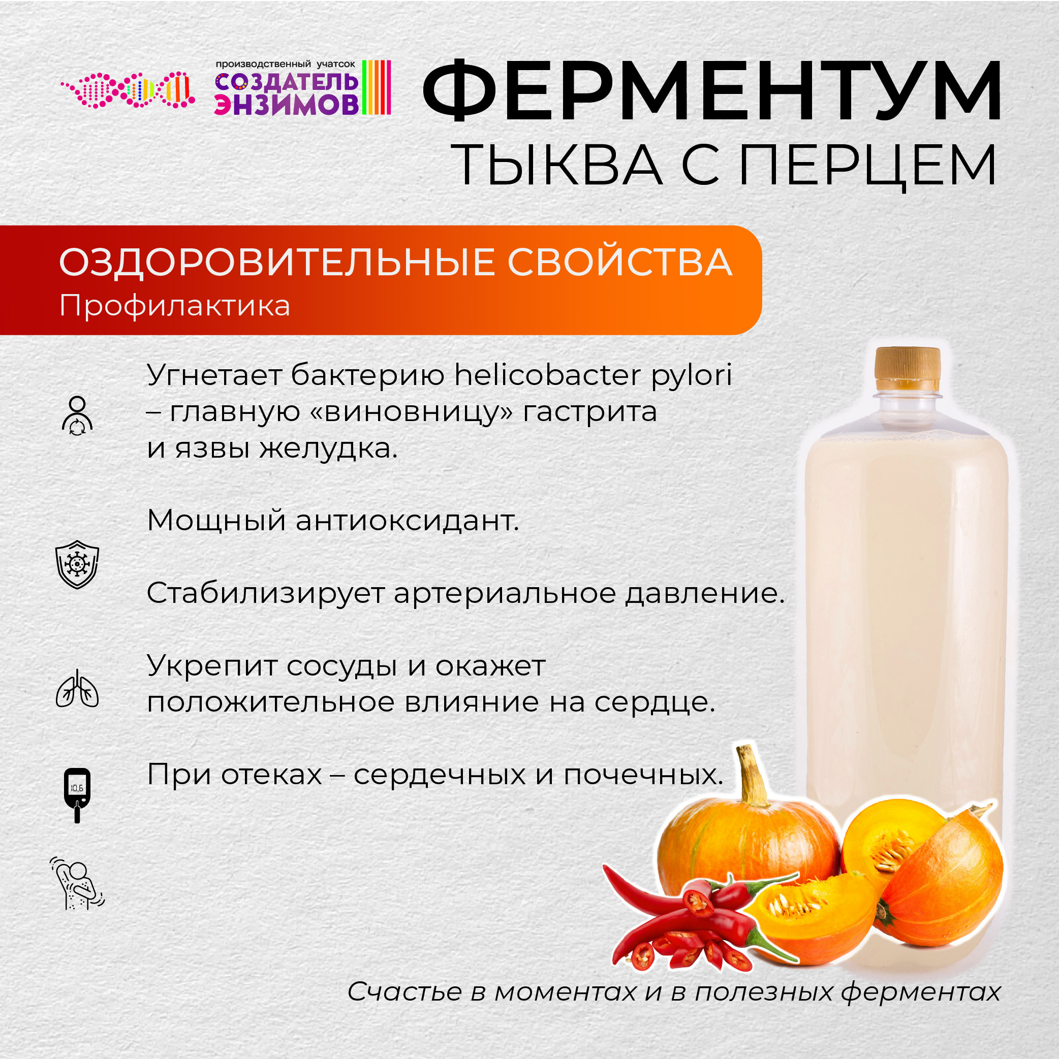 

Ферментум Создатель Энзимов Тыква с перцем, 1,75 л, Тыква с перцем