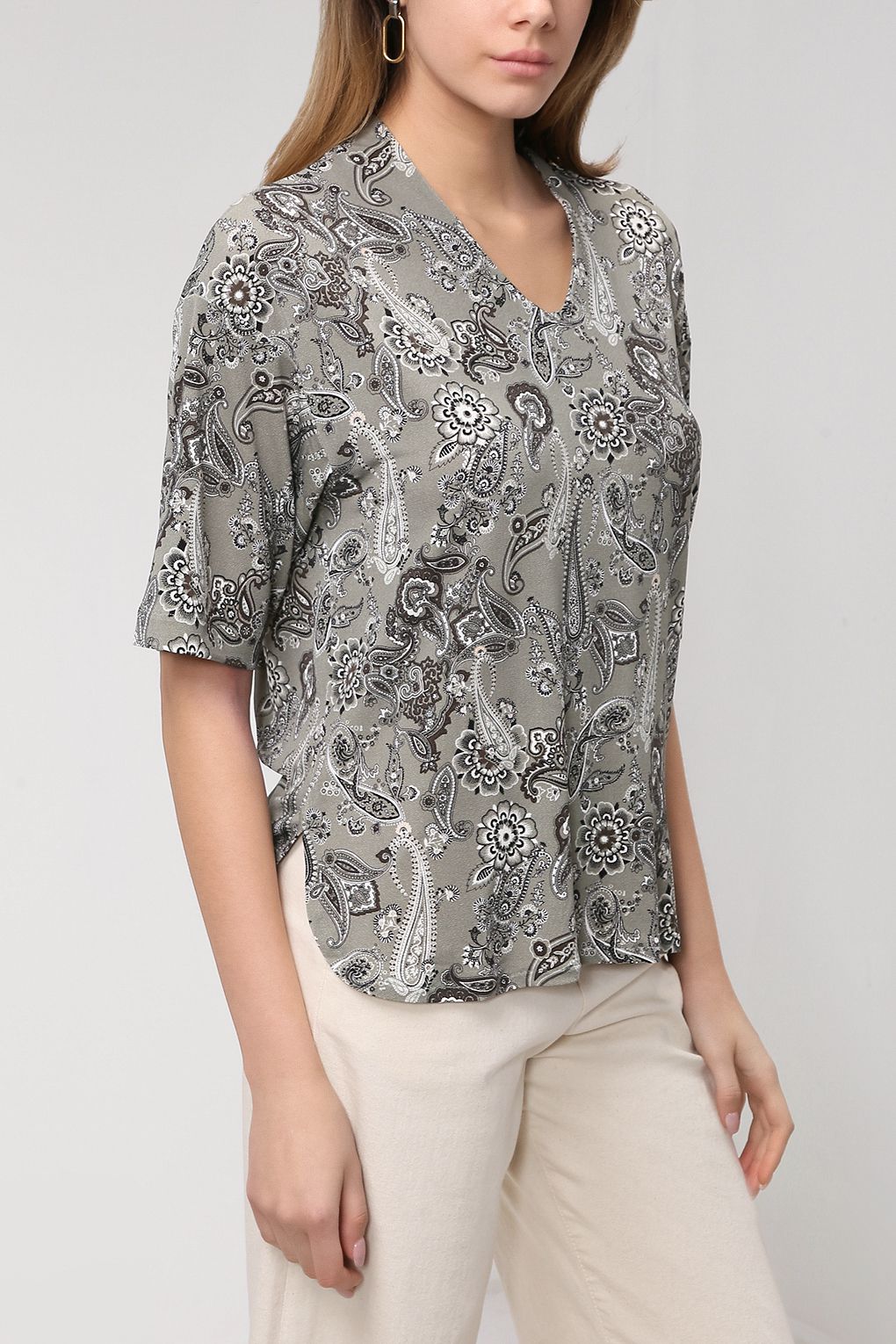 

Блуза женская cut & pret зеленая, 12175009