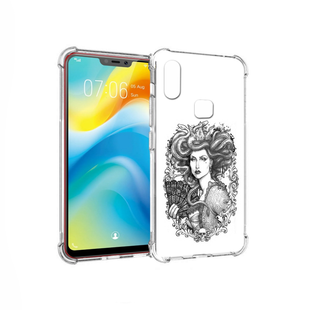 

Чехол MyPads Tocco для Vivo Y85 медуза черно белый (PT108269.426.472), Прозрачный, Tocco