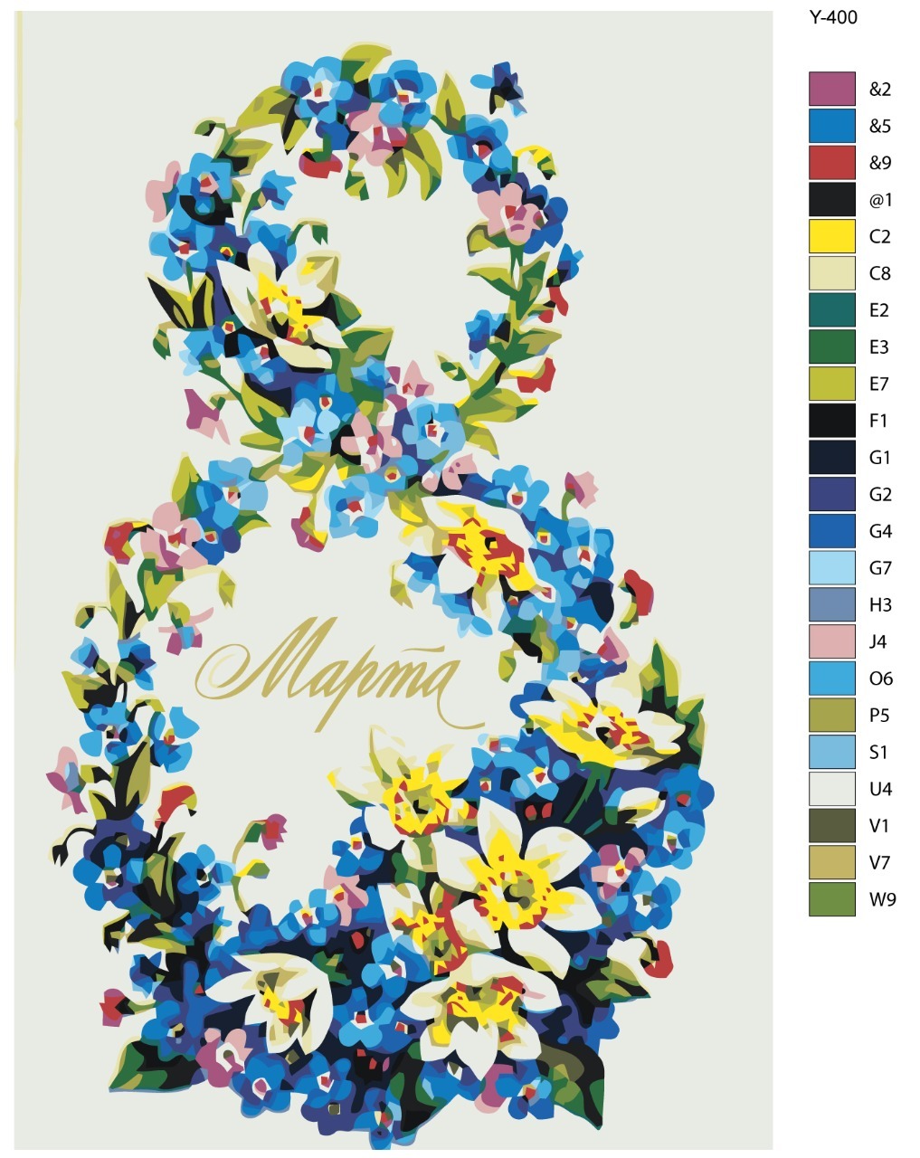 

Картина по номерам BRUSHES-PAINTS Y-400, 8 марта