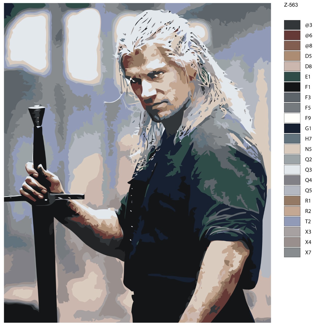 

Картина по номерам BRUSHES-PAINTS Z-563, Генри Кавилл - Геральт из Ривии. Сериал ведьмак