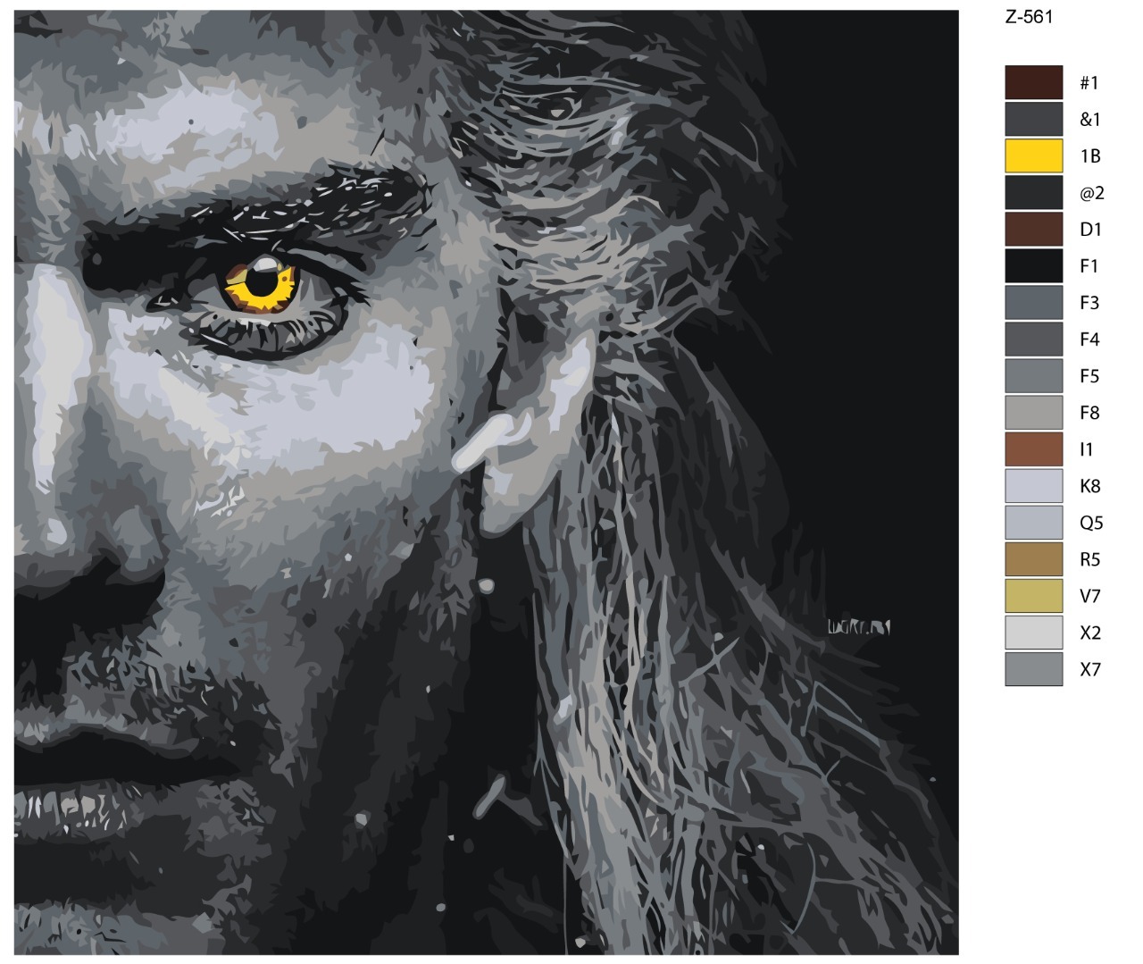 

Картина по номерам BRUSHES-PAINTS Z-561, Генри Кавилл - Геральт из Ривии. Сериал ведьмак
