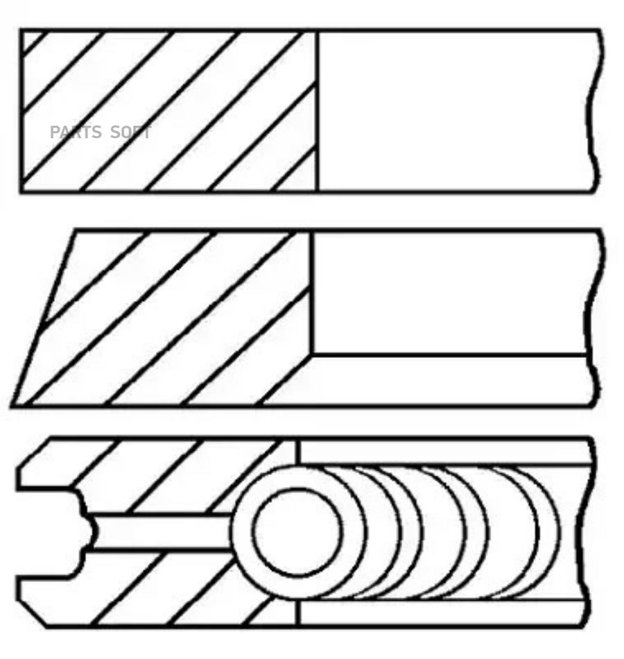 

08-990111-00_кольца поршневые! d79.5x1.75x2x3 +1.0 (1) VW Golf 1.9D <99
