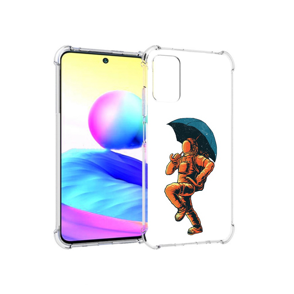 

Чехол MyPads Tocco для Xiaomi Redmi Note 10 5G шагающий космонавт с зонтом, Прозрачный, Tocco