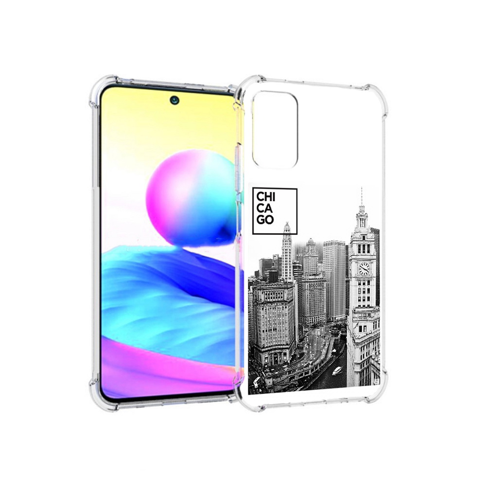 Чехол MyPads Tocco для Xiaomi Redmi Note 10 5G черно белый чикаго (PT162080.297.689)