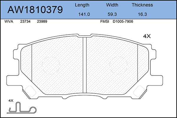 Тормозные колодки AywiParts дисковые AW1810379 1430₽