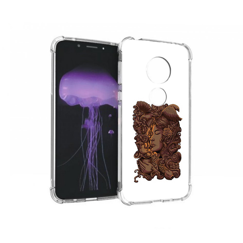 

Чехол MyPads Tocco для Motorola Moto G7 девушка с длинными волосами абстракция, Прозрачный, Tocco