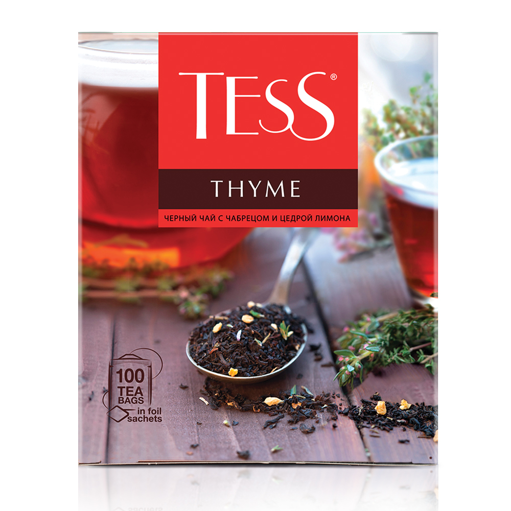 Чай чёрный Tess Тhyme, 100 пакетиков