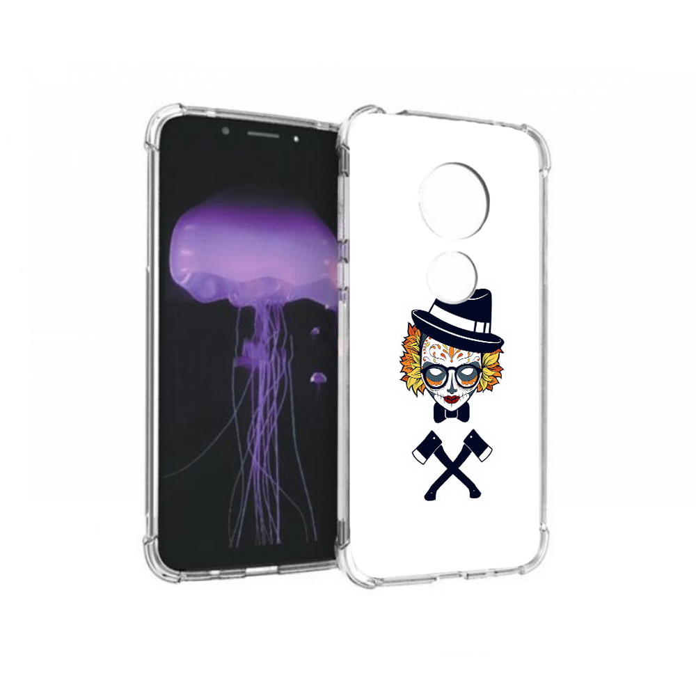 

Чехол MyPads Tocco для Motorola Moto G7 девушка в маске с топорами рисунок, Прозрачный, Tocco