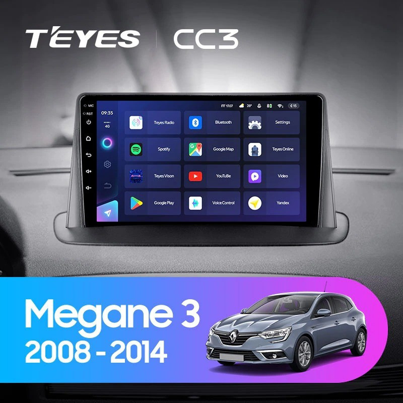 Штатная магнитола Teyes CC3L 464 Renault Megane 3 2008-2014 3080000₽
