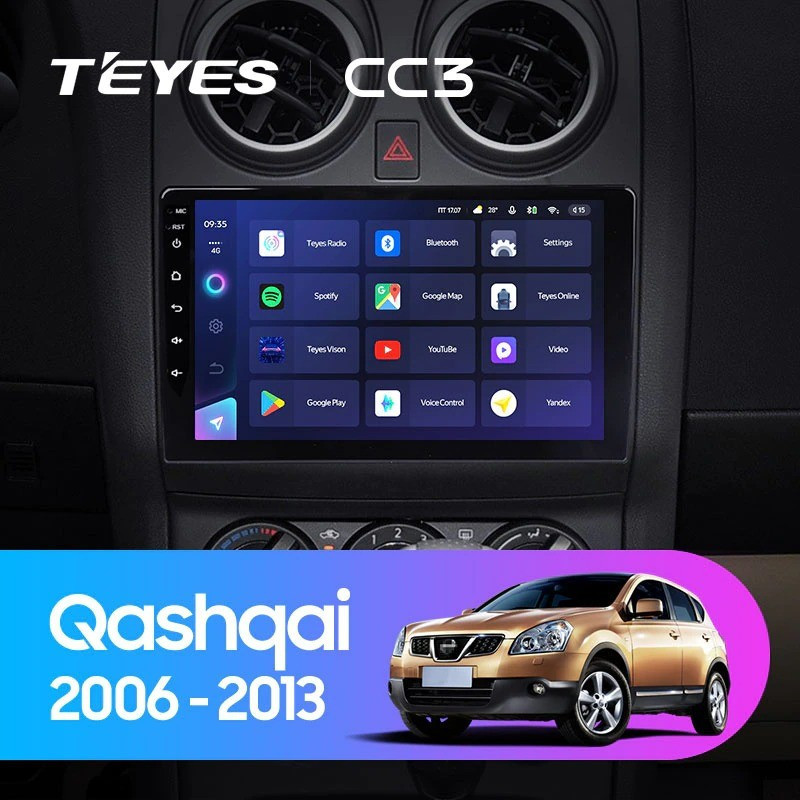 Штатная магнитола Teyes CC3L 4/64 Nissan Qashqai 1 J10 (2006-2013) F1