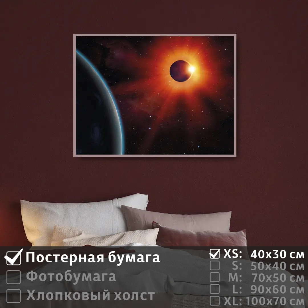 

Постер на стену ПолиЦентр Планета земля в космосе при ярком свете 40х30 см, ПланетаЗемляВКосмосеПриЯркомСвете
