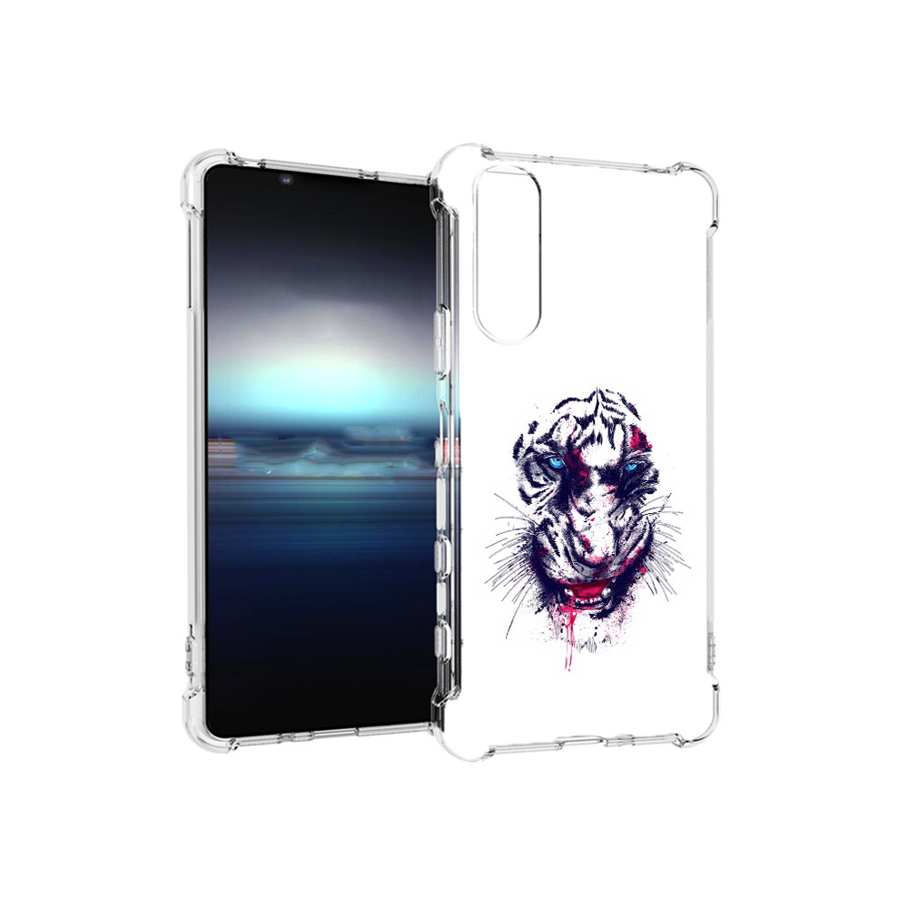 

Чехол MyPads Tocco для Sony Xperia 5 безумный тигр (PT154834.228.228), Прозрачный, Tocco