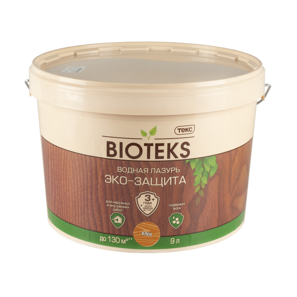 Водная лазурь для дерева Bioteks Эко-защита, шелковистая, 9 л, клен фоторамка сосна клен 2 4 30х30 см