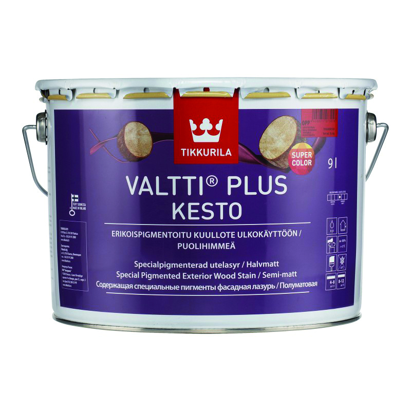

Фасадная лазурь TIKKURILA Valtti Plus Kesto Opp (Валтти Плюс Кесто Опп) 9л